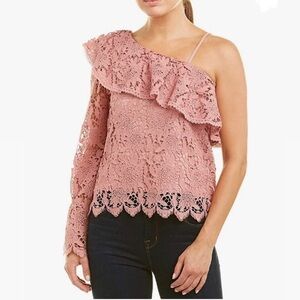 J.O.A One Shoulder Ruffle Top